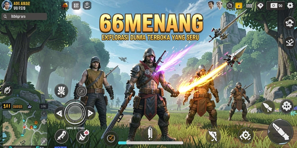 Tampilan menakjubkan dari gameplay 66MENANG dalam dunia terbuka.