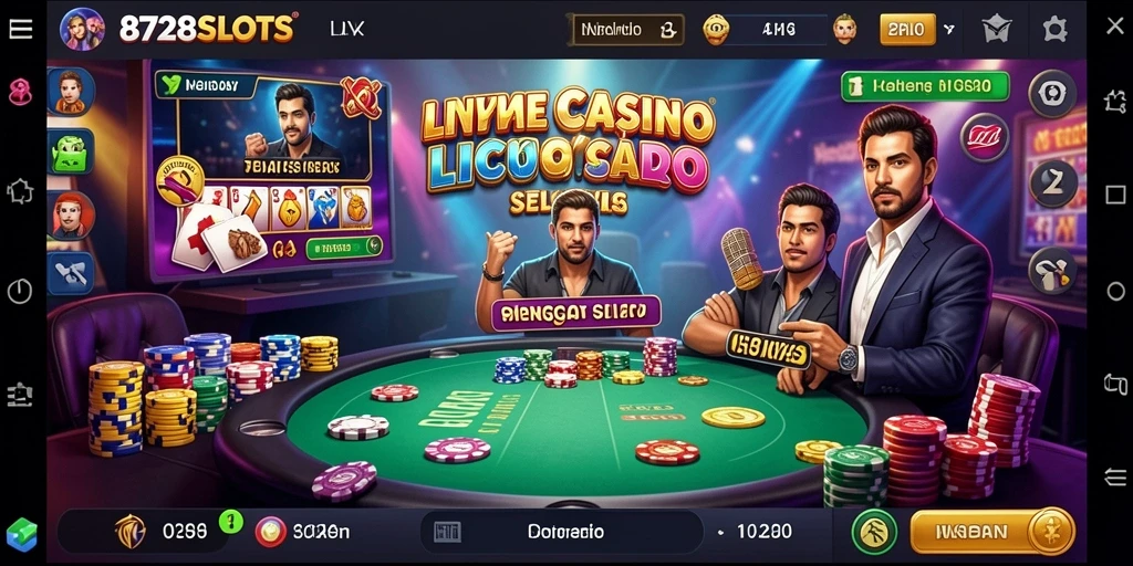 Tampilan gameplay Live Casino yang seru dan interaktif di 8728SLOTS.