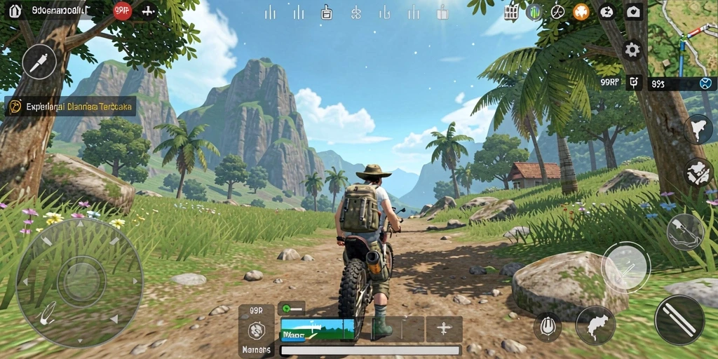 Tampilan gameplay 99RP dalam dunia terbuka yang luas.