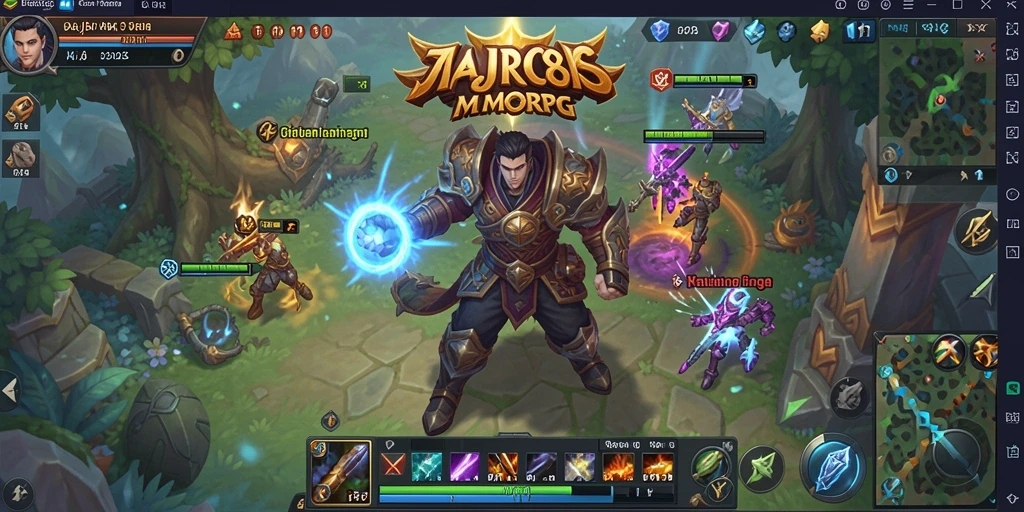 Tangkapan layar gameplay <strong>AJR88</strong> menunjukkan pertarungan epik di dunia MMORPG.