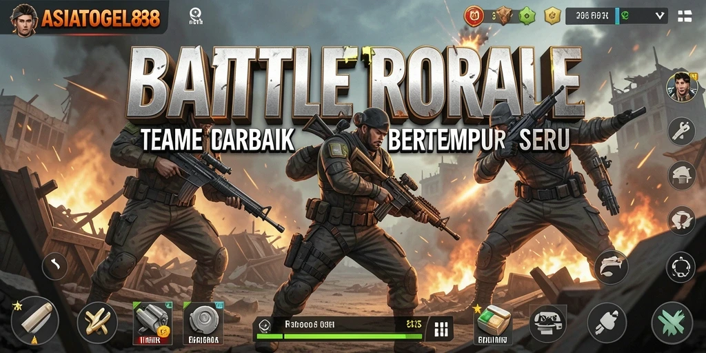 Tampilan mengesankan dari gameplay ASIATOGEL88 dalam pertempuran Battle Royale.