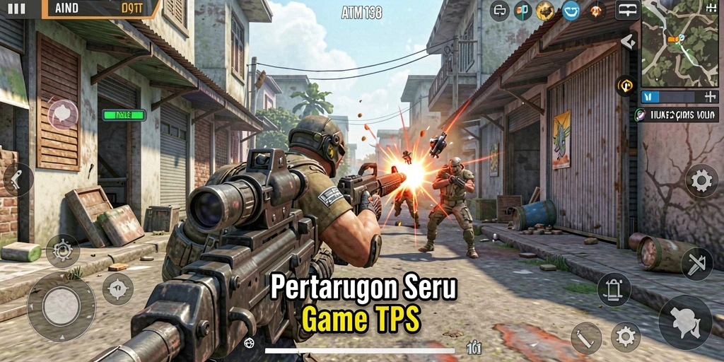 Tampilan gameplay mendebarkan di ATM138 dengan aksi tembak-menembak yang seru.