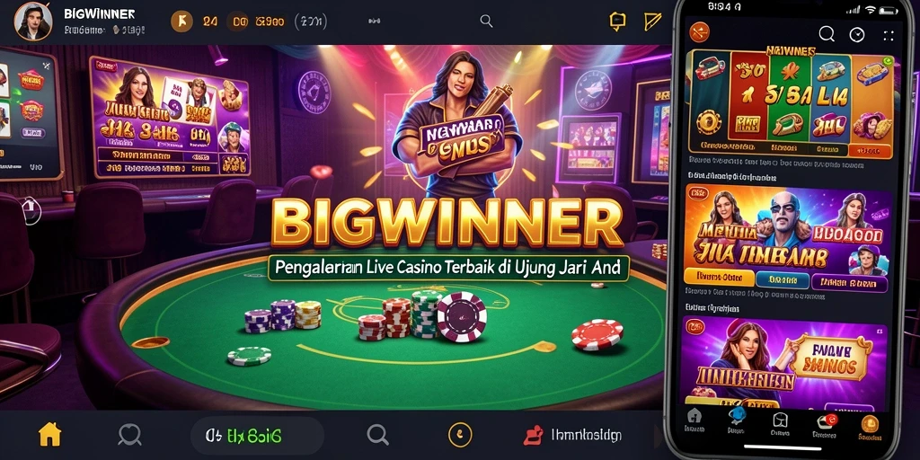 Screenshot menunjukkan gameplay Live Casino yang mendebarkan dan interaktif.