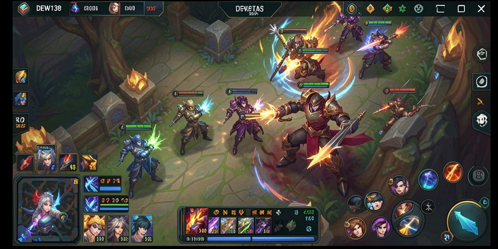 Tampilan gameplay menarik dari DEWI138 dengan aksi MOBA seru.