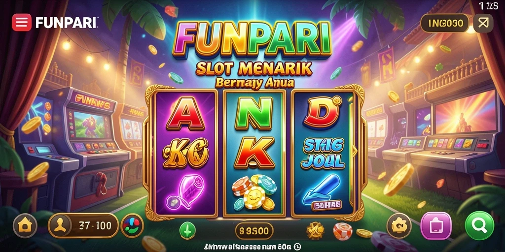 Screenshot gameplay FUNPARI dengan visual menawan dari mesin slot.