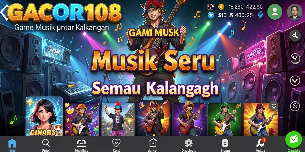 Tampilan gameplay GACOR108 yang seru dan interaktif.