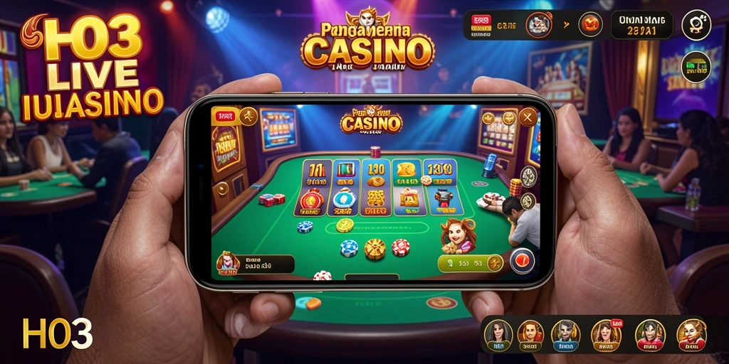 Tampilan gameplay H03 yang mendebarkan dengan dealer langsung dan interaksi menawan.