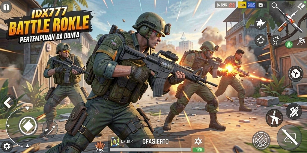 Tangkapan layar menunjukkan aksi seru dalam game Battle Royale IDX777.