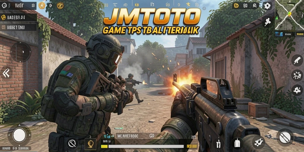 Screenshot dari JMTOTO menampilkan pertempuran intens di jalur perkotaan.