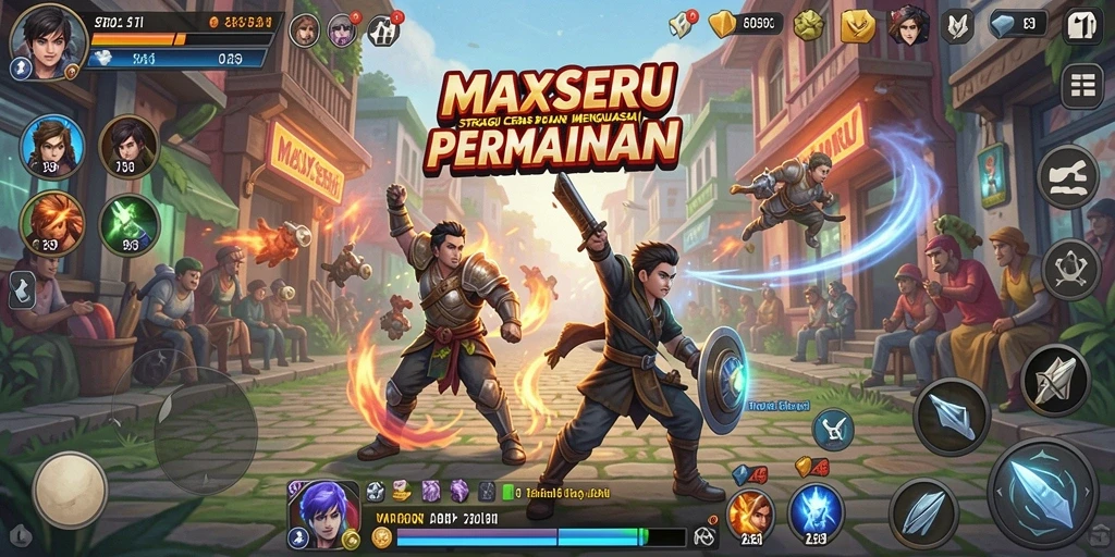 Tampilan gameplay MAXSERU yang menegangkan dan strategis.