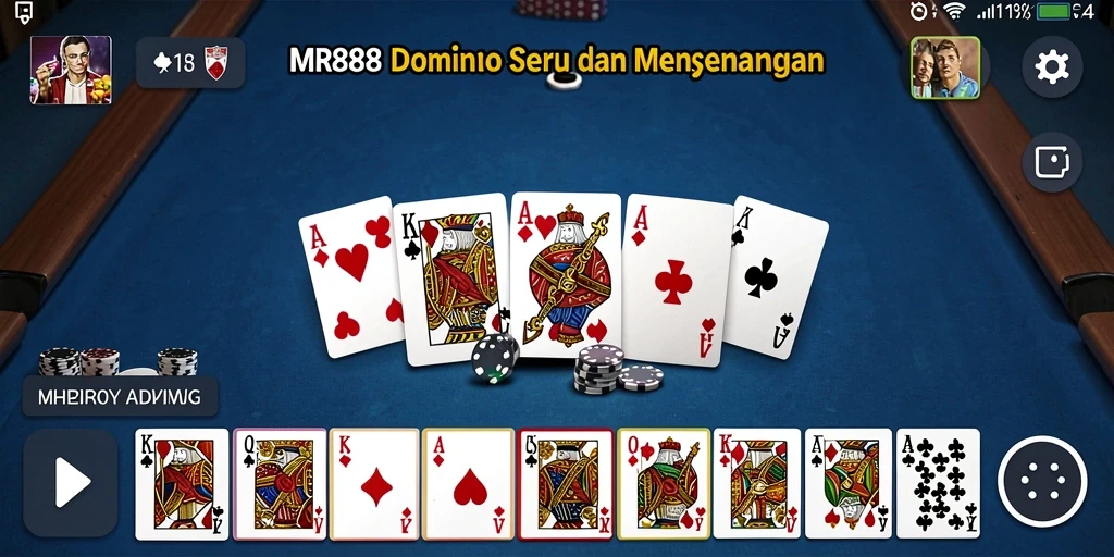 Screenshot gameplay MR888 yang menampilkan aksi seru permainan Domino.