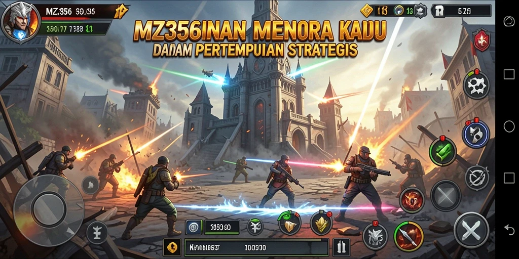 Gameplay menegangkan dalam MZ356 dengan menara yang bertahan dari serangan musuh.