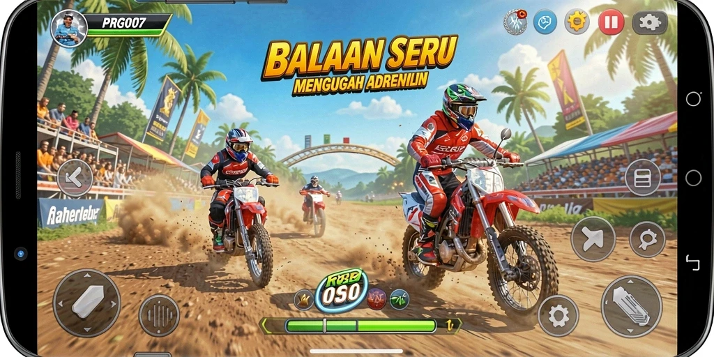 Screenshot dari gameplay seru balapan mobil di PRG007.