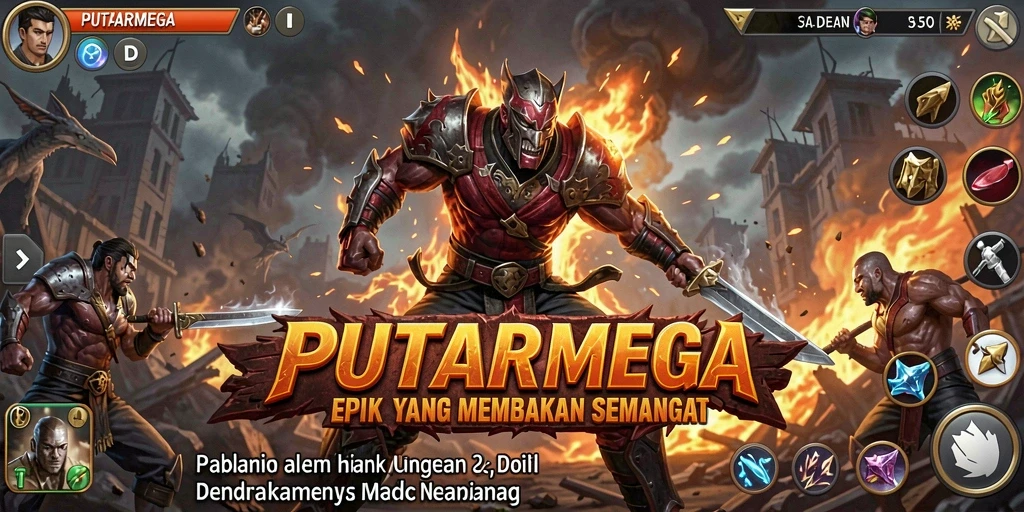Screenshot gameplay PUTARMEGA yang menunjukkan pertarungan yang mendebarkan.