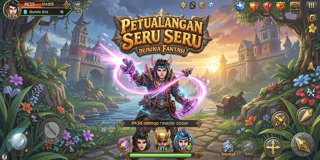 Screenshot menampilkan aksi seru dalam petualangan RK55.