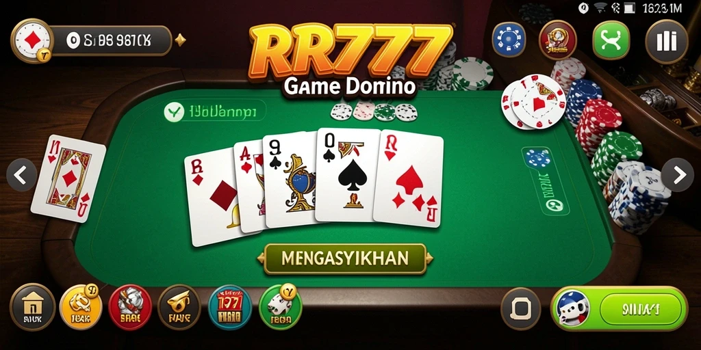 Tampilan gameplay Domino yang seru dan interaktif di RR777.